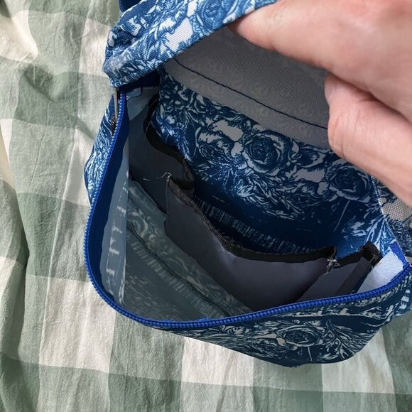 JanSport Backpack Superbreak Midnight Sky Flower Hawaiian Stripe Blue - Picture 6 of 15